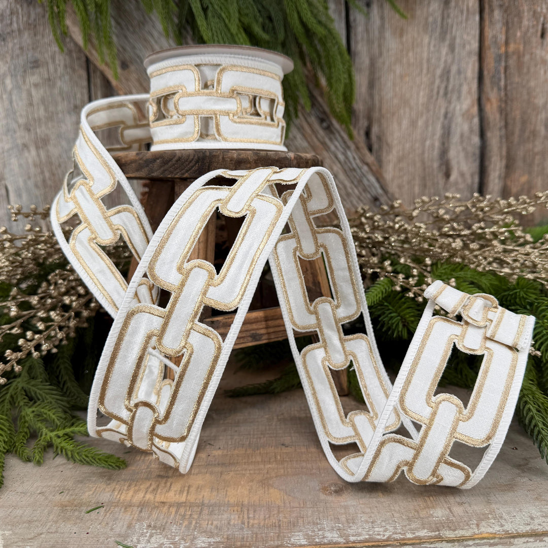 2.25" White Ribbon, Farrisilk Ribbon