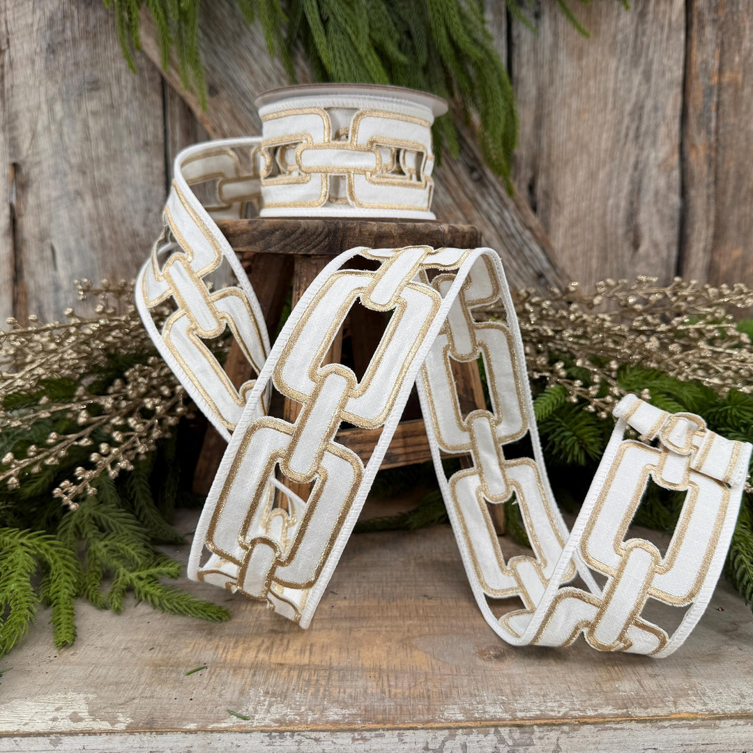 2.25" White Ribbon, Farrisilk Ribbon