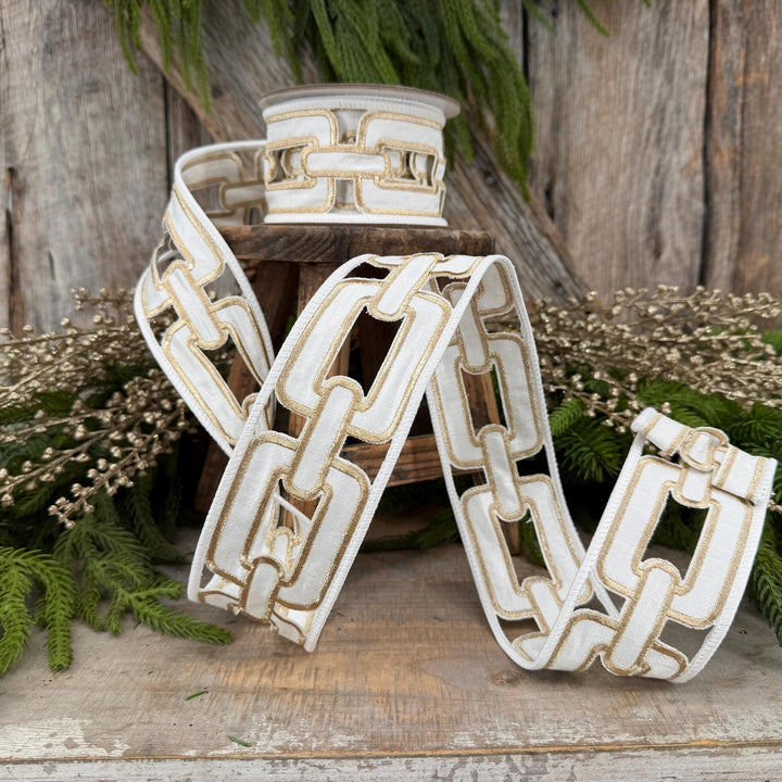 2.25" White Ribbon, Farrisilk Ribbon