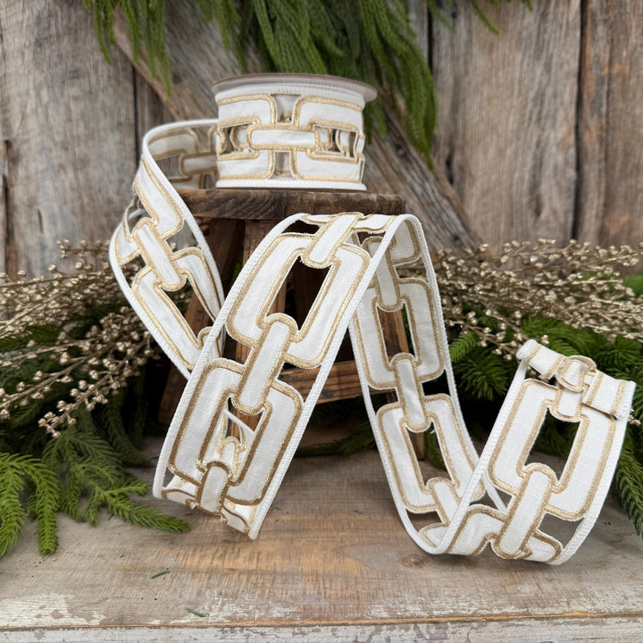 2.25" White Ribbon, Farrisilk Ribbon