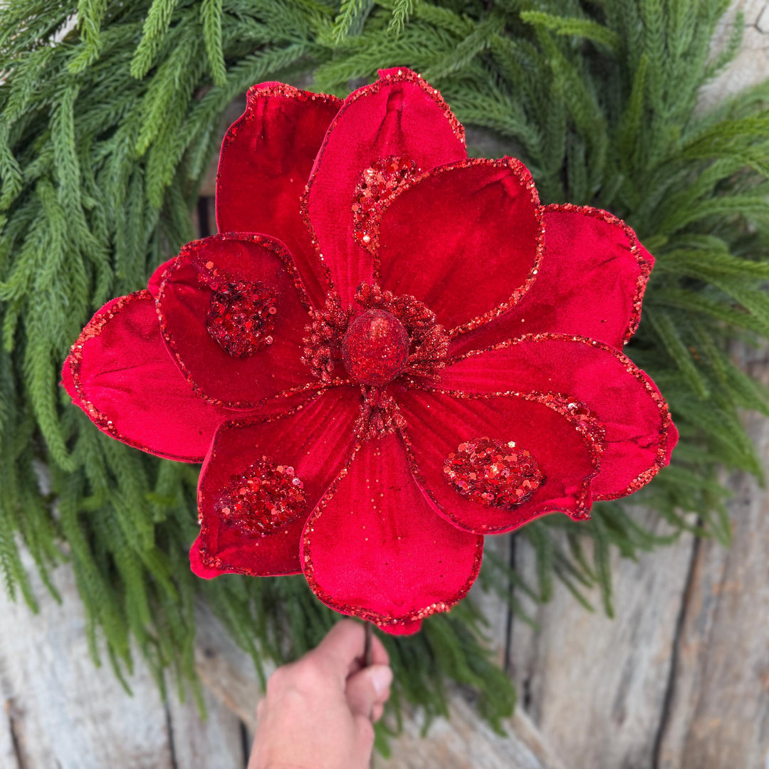 21" Red Velvet Magnolia, Christmas Magnolia