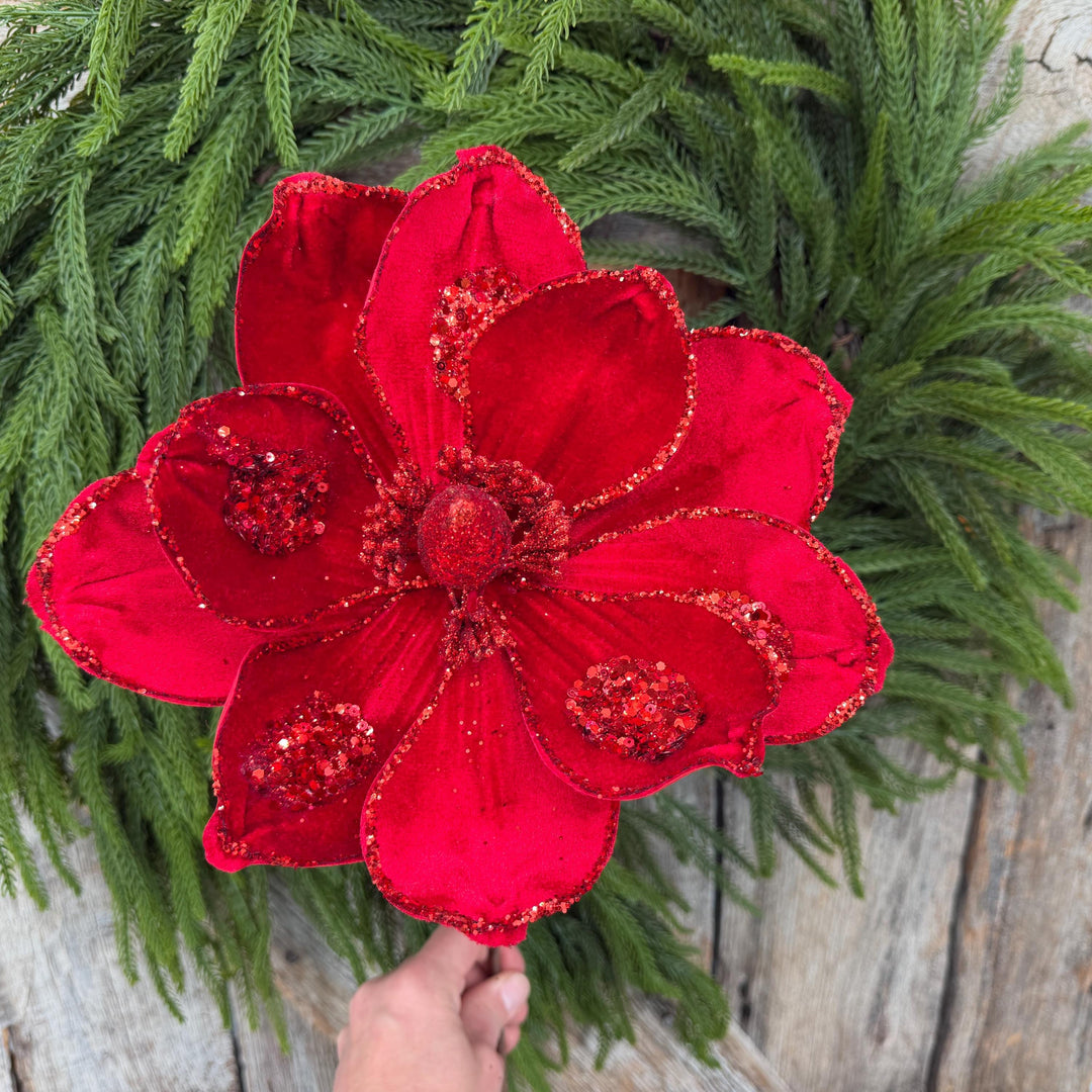 21" Red Velvet Magnolia, Christmas Magnolia