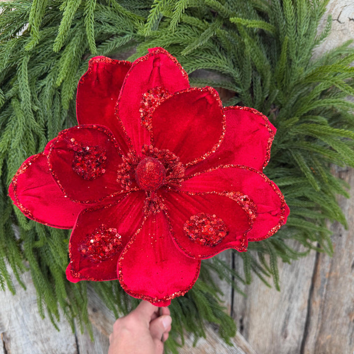 21" Red Velvet Magnolia, Christmas Magnolia
