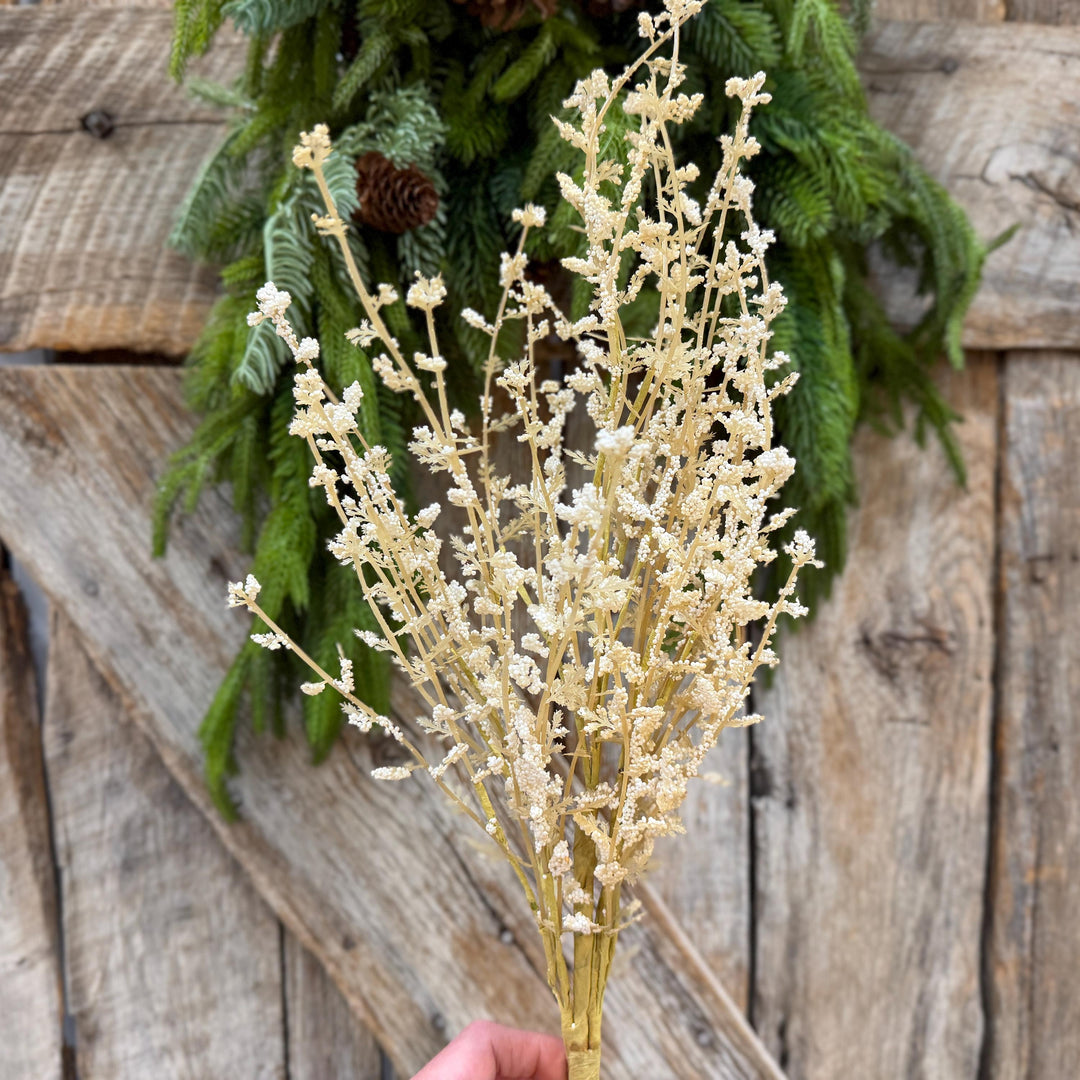 28" Natural Gypso Spray, Cream Baby’s Breath Floral Stem, Artificial Filler Spray