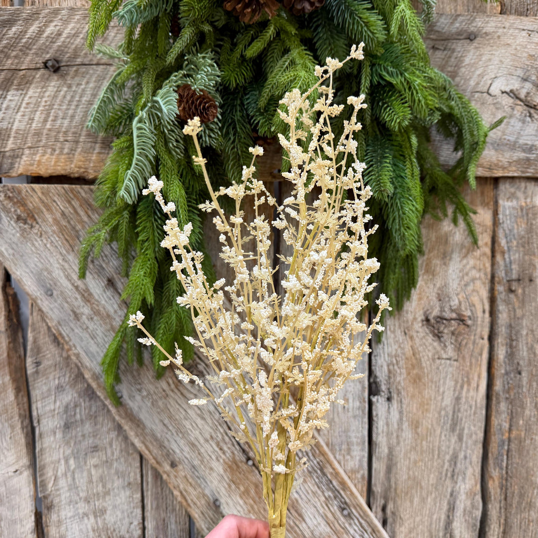 28" Natural Gypso Spray, Cream Baby’s Breath Floral Stem, Artificial Filler Spray
