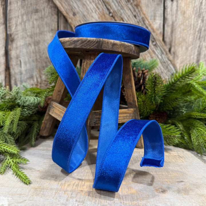 1" Royal Blue Velvet Ribbon, Farrisilk Ribbon, Silky Velvet Ribbon, RS293-26