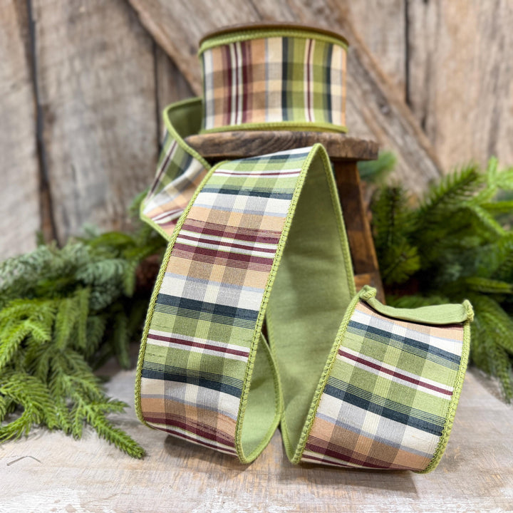 2.5" Fall Plaid Ribbon, Christmas Plaid Ribbon, Woodland Christmas Ribbon