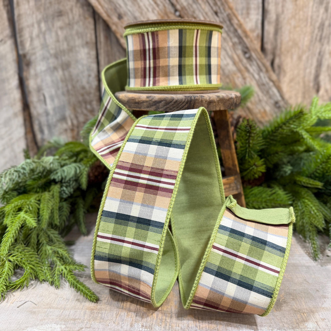 2.5" Fall Plaid Ribbon, Christmas Plaid Ribbon, Woodland Christmas Ribbon