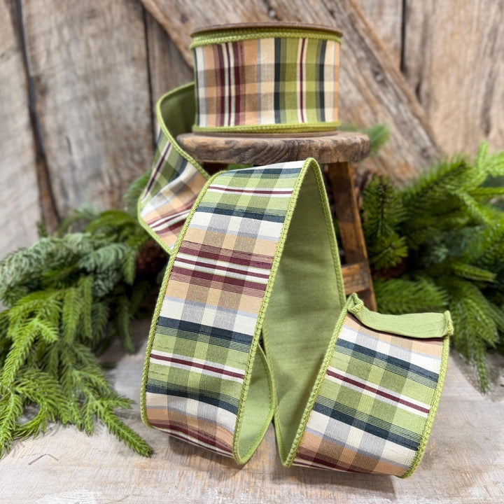 2.5" Fall Plaid Ribbon, Christmas Plaid Ribbon, Woodland Christmas Ribbon