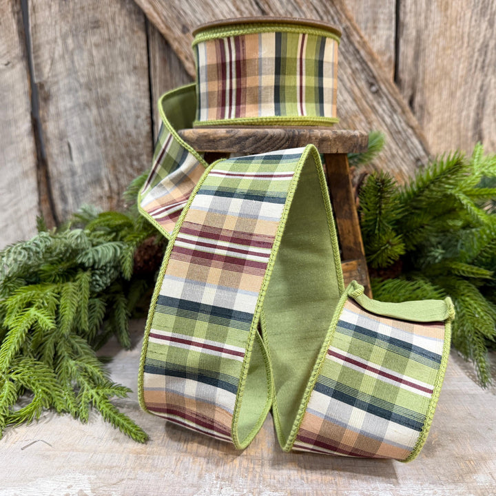 2.5" Fall Plaid Ribbon, Christmas Plaid Ribbon, Woodland Christmas Ribbon