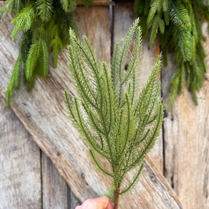 23" Norfolk Pine Plastic Pick, Christmas Greenery