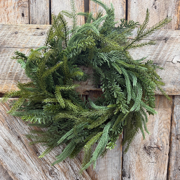 20" Real Touch Pine Wreath, Pine Mix Artificial Wreath