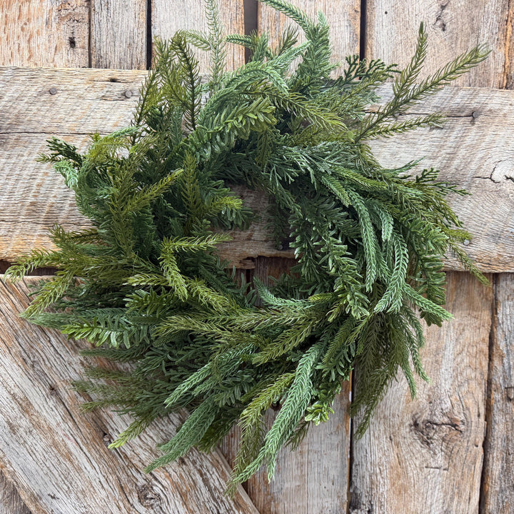 20" Real Touch Pine Wreath, Pine Mix Artificial Wreath