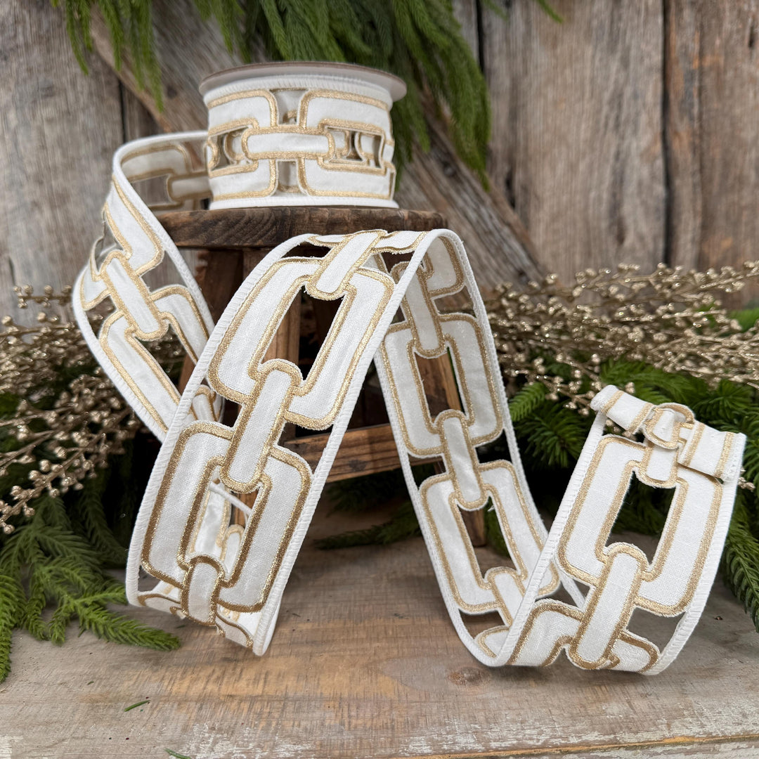 2.25" White Ribbon, Farrisilk Ribbon