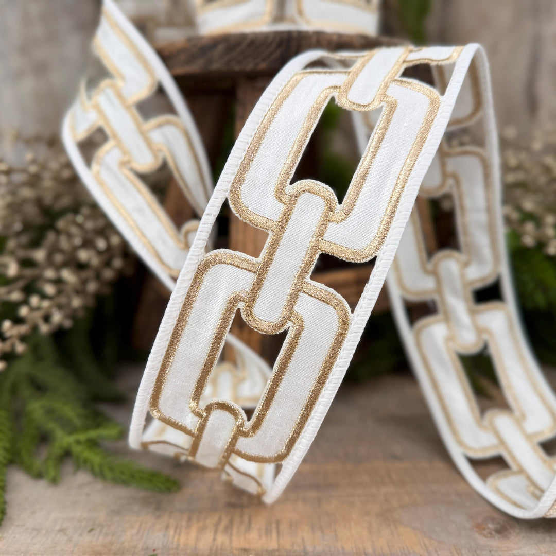 2.25" White Ribbon, Farrisilk Ribbon