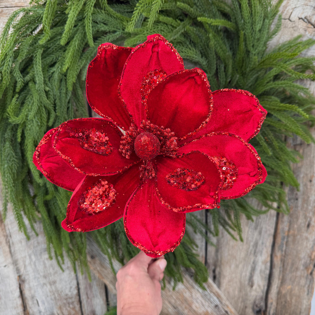 21" Red Velvet Magnolia, Christmas Magnolia