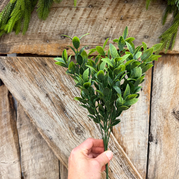 14" Baby Ruscus Greenery Bush, Artificial Greenery Bush