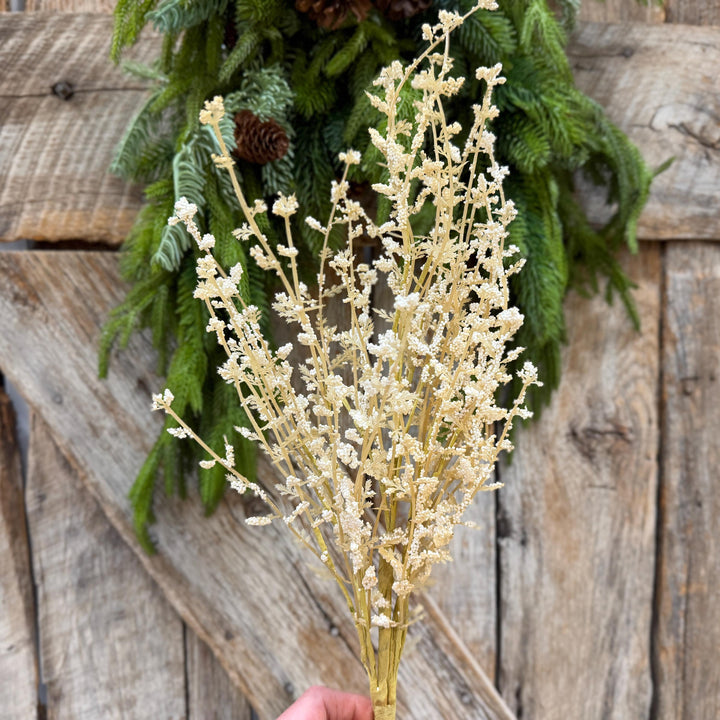 28" Natural Gypso Spray, Cream Baby’s Breath Floral Stem, Artificial Filler Spray