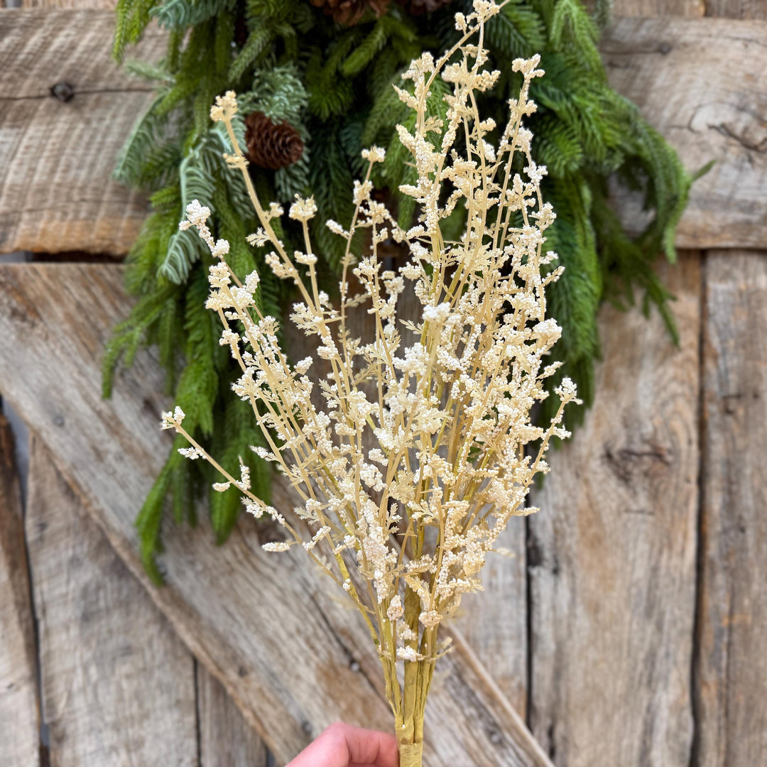 28" Natural Gypso Spray, Cream Baby’s Breath Floral Stem, Artificial Filler Spray
