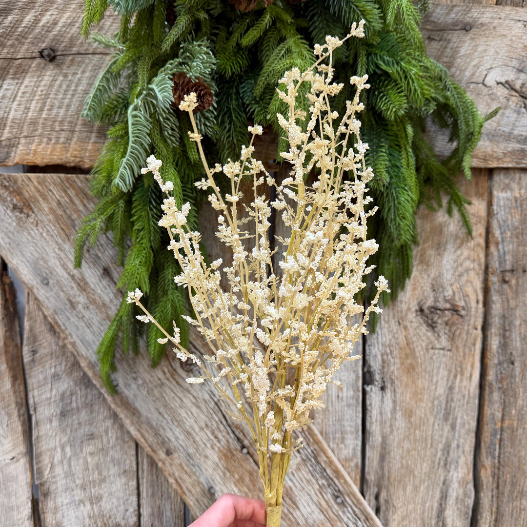 28" Natural Gypso Spray, Cream Baby’s Breath Floral Stem, Artificial Filler Spray