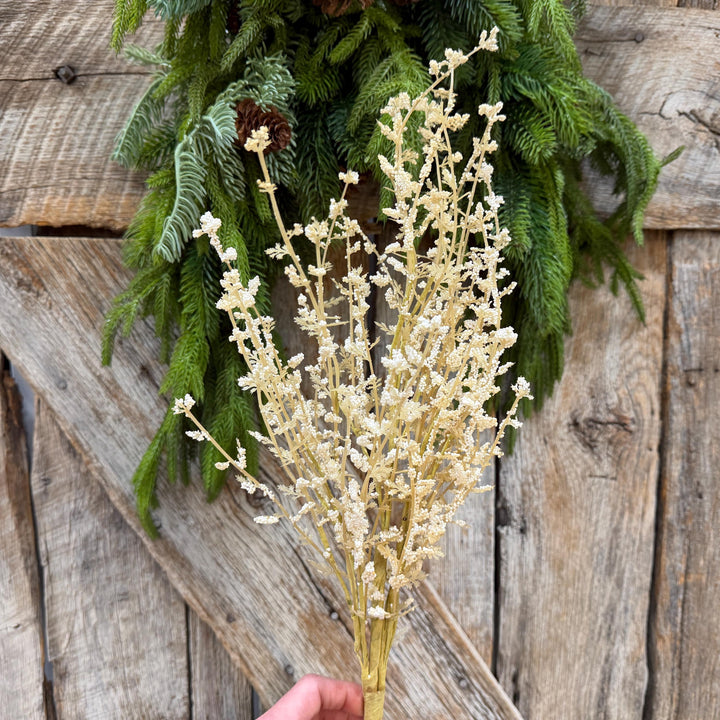 28" Natural Gypso Spray, Cream Baby’s Breath Floral Stem, Artificial Filler Spray