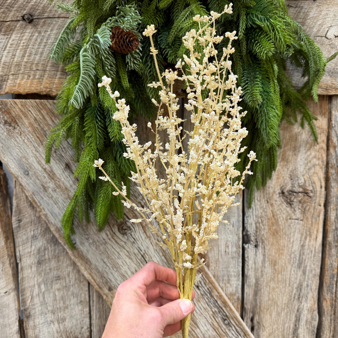28" Natural Gypso Spray, Cream Baby’s Breath Floral Stem, Artificial Filler Spray