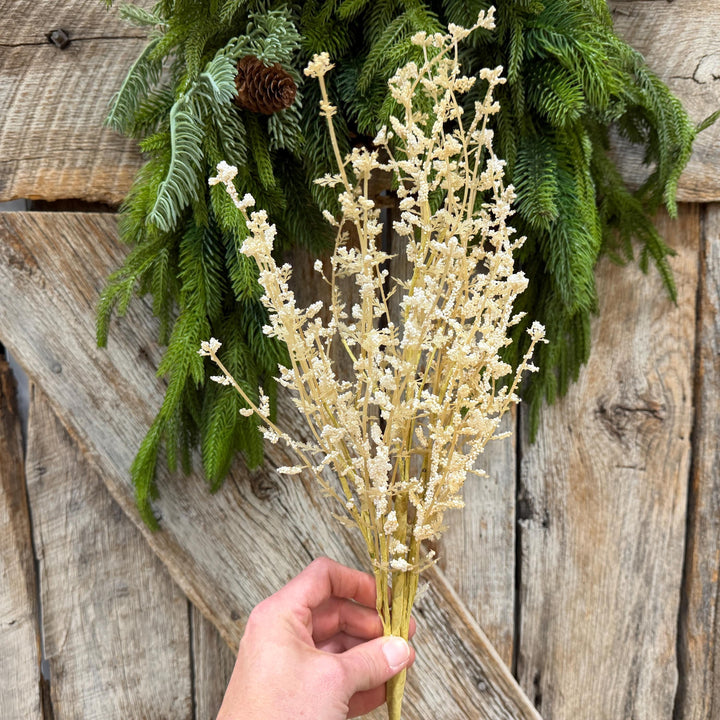 28" Natural Gypso Spray, Cream Baby’s Breath Floral Stem, Artificial Filler Spray