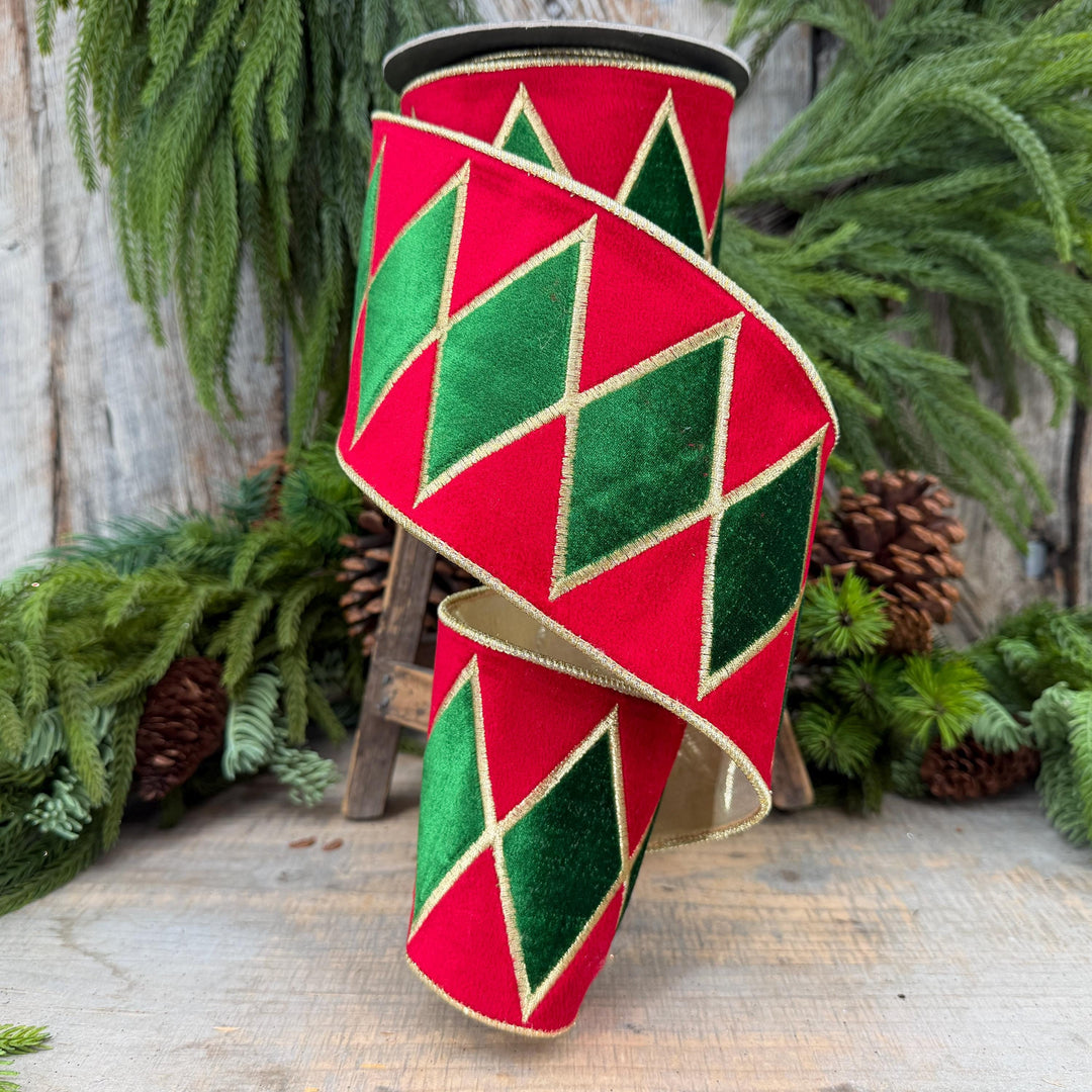 4" Velvet Drum Ribbon, Christmas Drummer Boy Ribbon, Nutcracker Ribbon