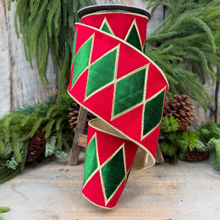 4" Velvet Drum Ribbon, Christmas Drummer Boy Ribbon, Nutcracker Ribbon