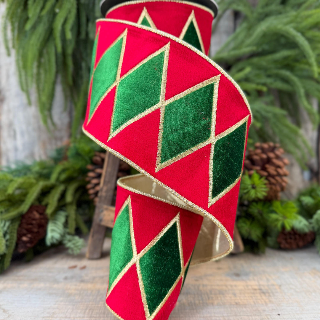 4" Velvet Drum Ribbon, Christmas Drummer Boy Ribbon, Nutcracker Ribbon