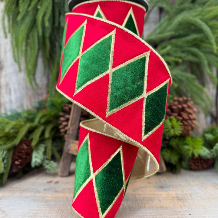 4" Velvet Drum Ribbon, Christmas Drummer Boy Ribbon, Nutcracker Ribbon