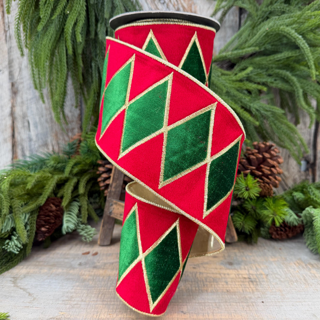 4" Velvet Drum Ribbon, Christmas Drummer Boy Ribbon, Nutcracker Ribbon