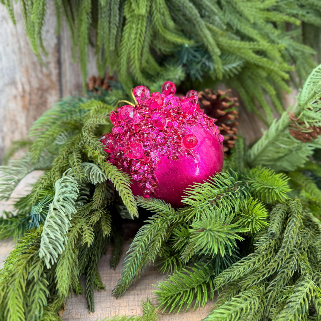 5" Hot Pink Ornament, Farrisilk Gemstone Ornament