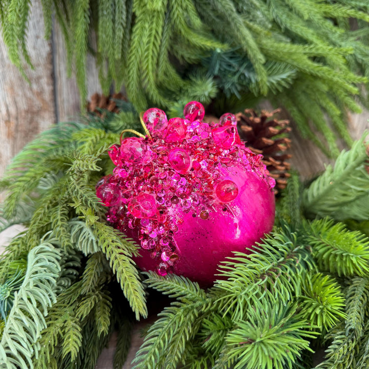 5" Hot Pink Ornament, Farrisilk Gemstone Ornament