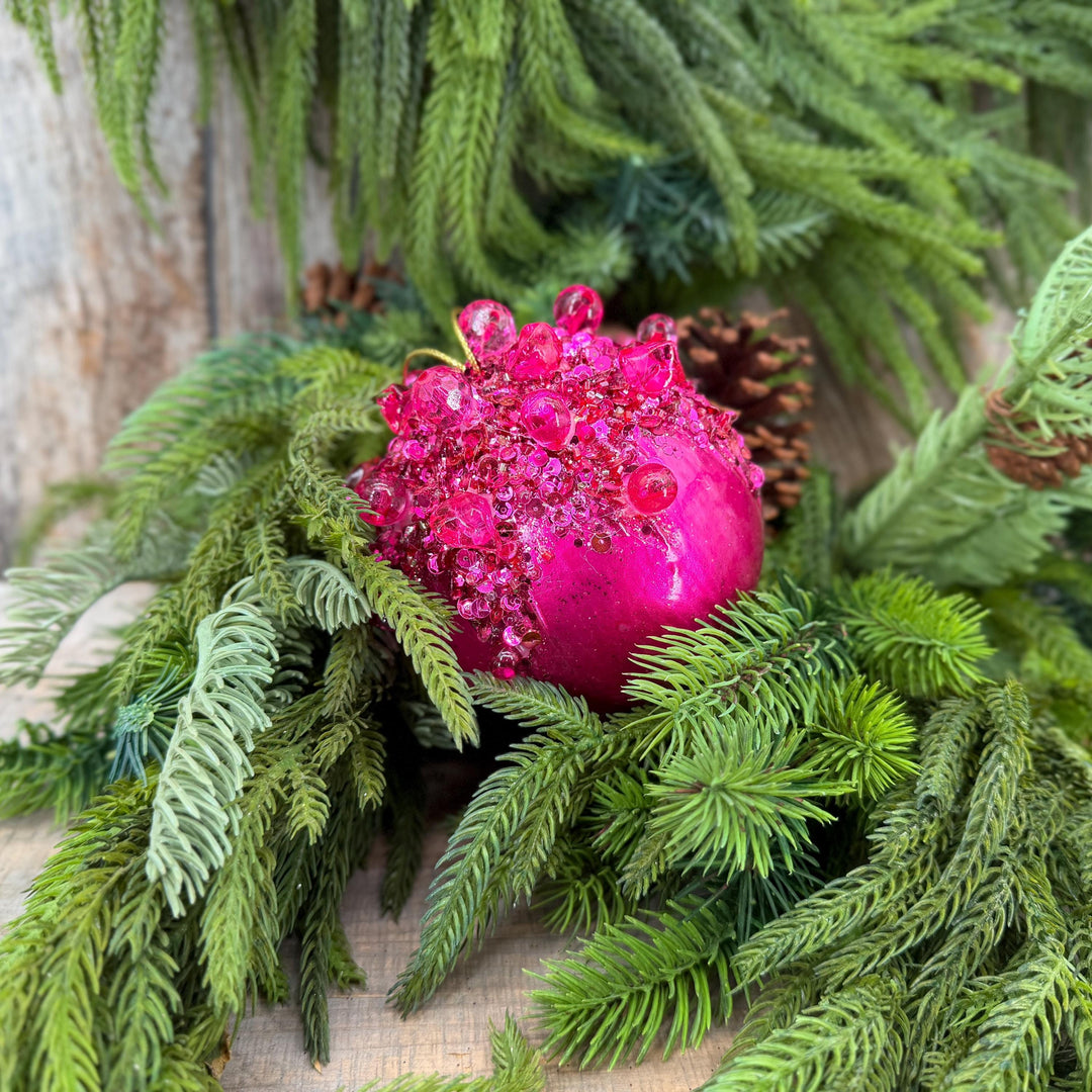 5" Hot Pink Ornament, Farrisilk Gemstone Ornament