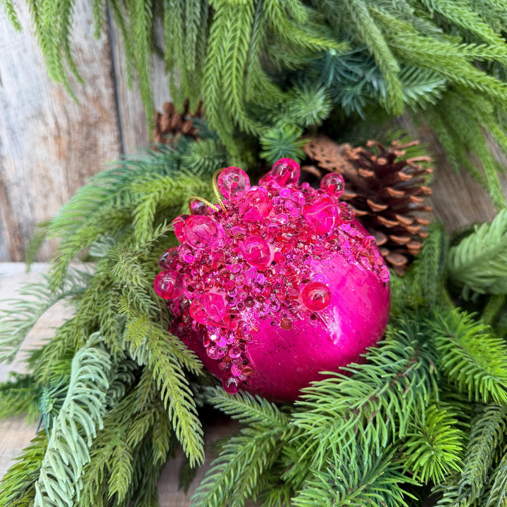 5" Hot Pink Ornament, Farrisilk Gemstone Ornament