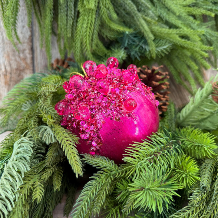 5" Hot Pink Ornament, Farrisilk Gemstone Ornament