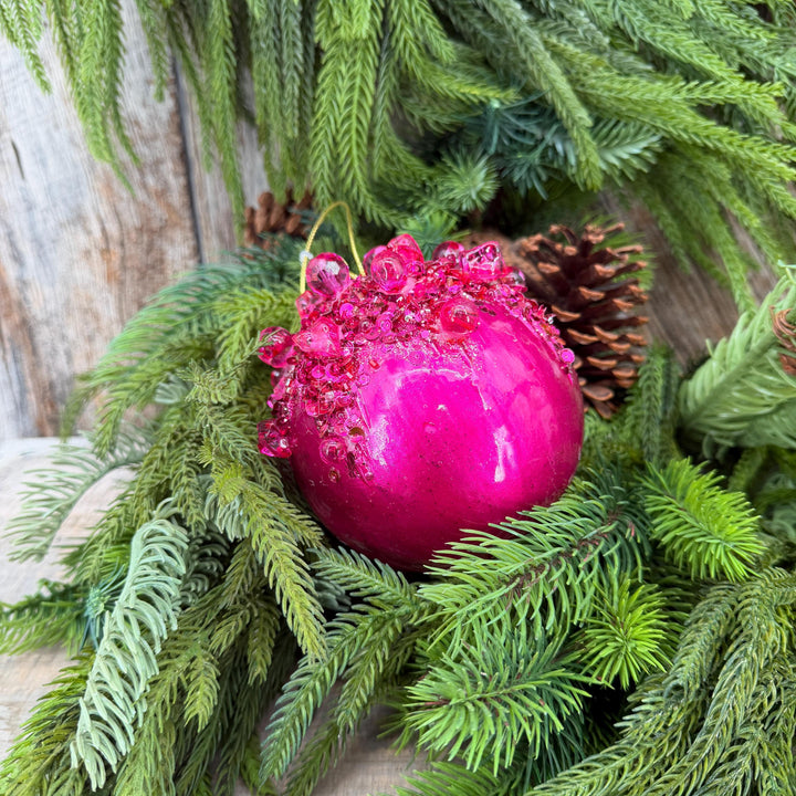5" Hot Pink Ornament, Farrisilk Gemstone Ornament