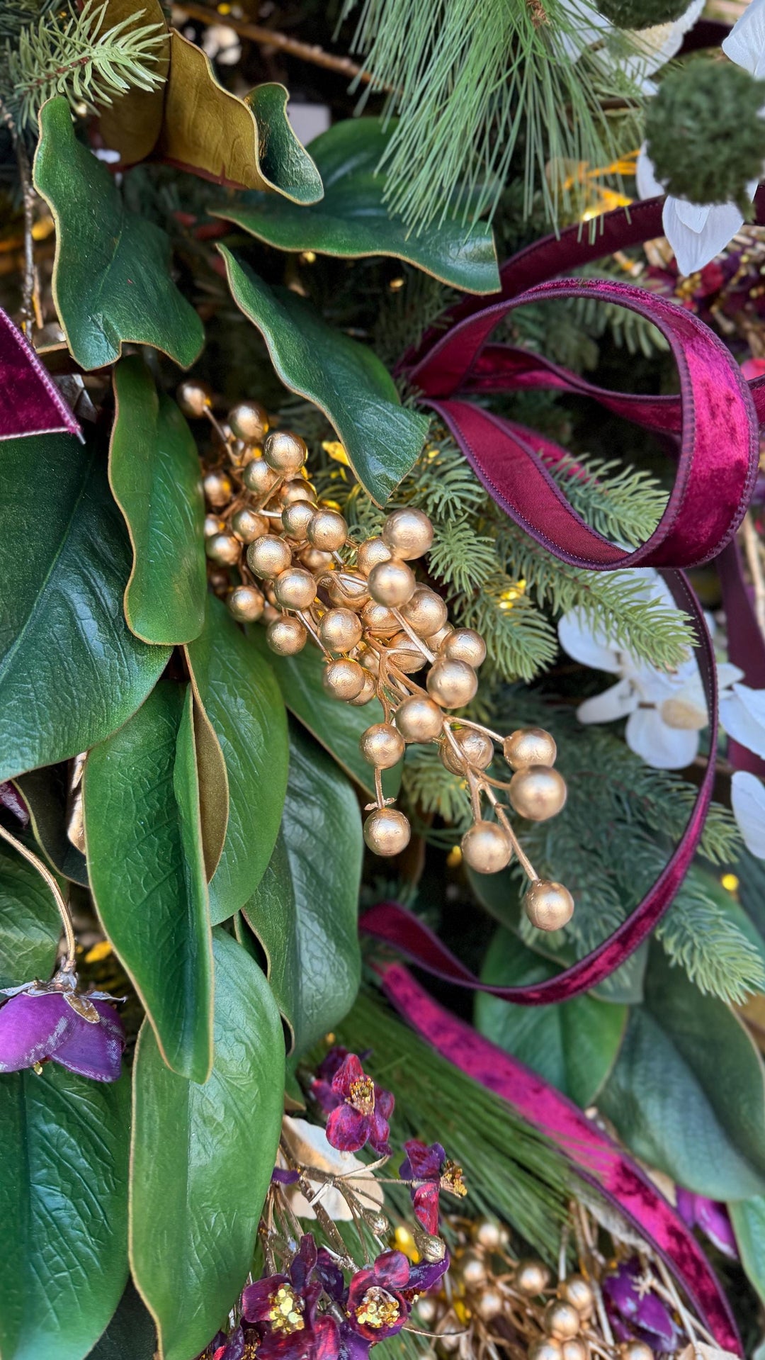 18" Gold Berry Spray, Gold Christmas Pick
