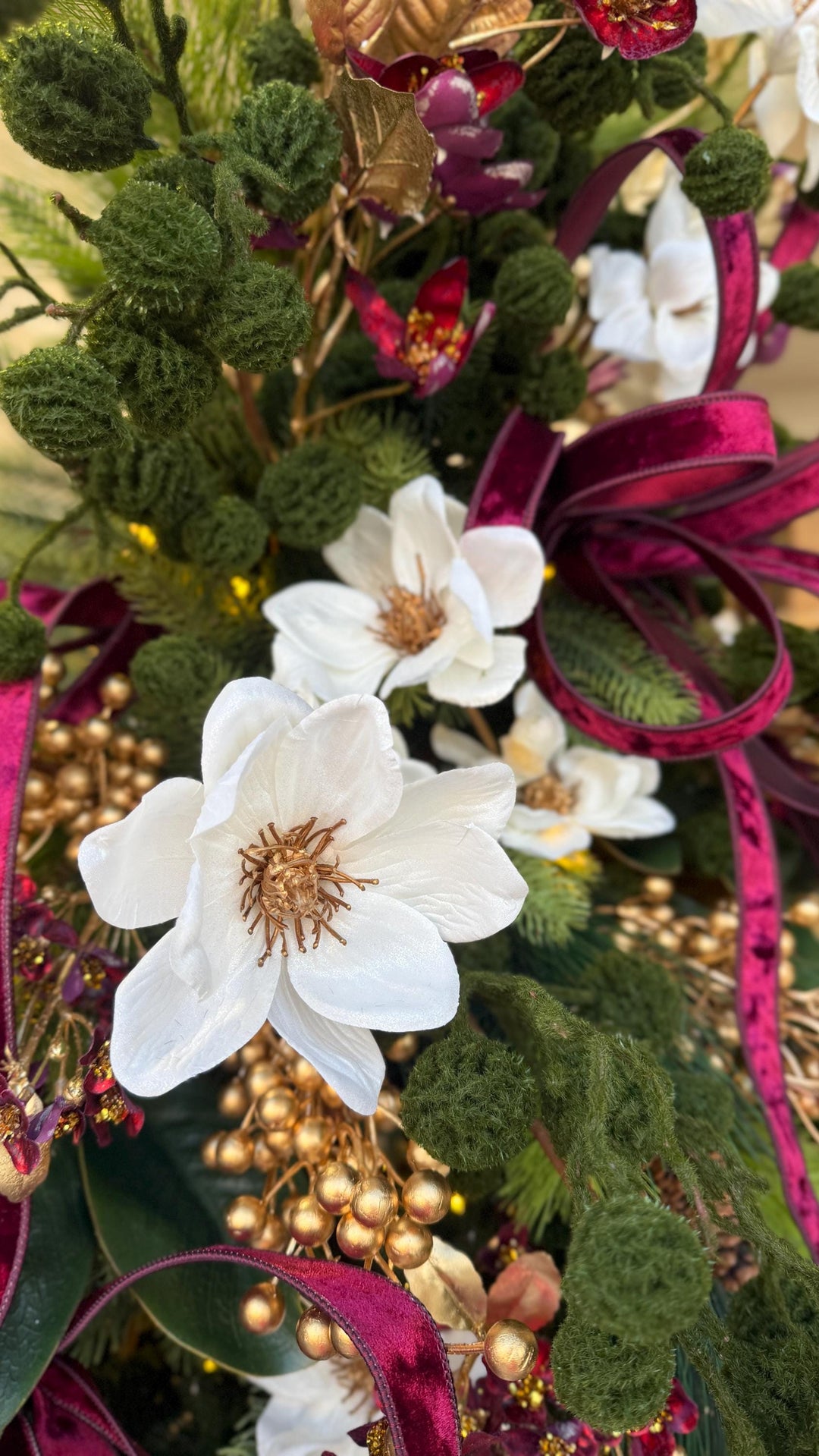 18" Gold Berry Spray, Gold Christmas Pick