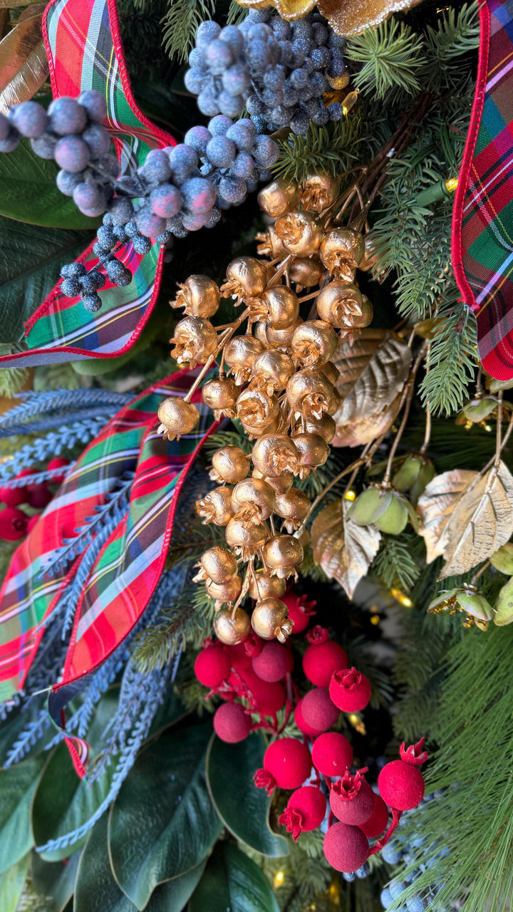 2.5" Traditional Christmas Plaid Ribbon, Wired Ribbon