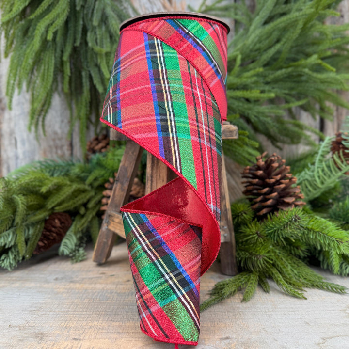 4" Traditional CHristmas, Nutcracker Plaid Christmas Ribbon