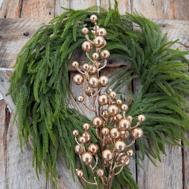 27" Gold Berry Spray, Christmas Berry Spray, Christmas Berries, Gold Christmas Spray