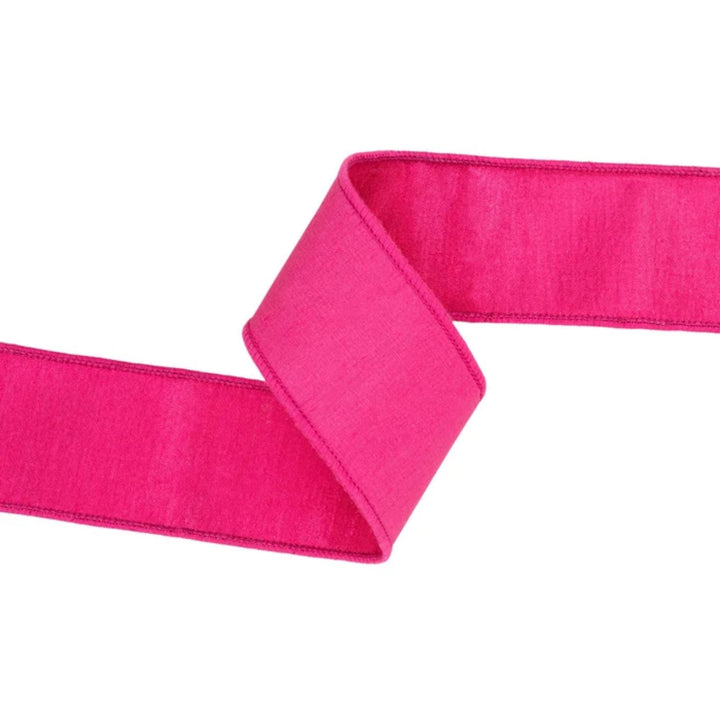 2.5” Hot Pink Dupioni Ribbon, ribbon, wired ribbon, Christmas Ribbon
