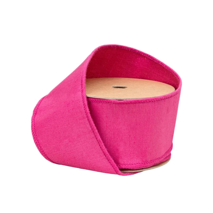 2.5” Hot Pink Dupioni Ribbon, ribbon, wired ribbon, Christmas Ribbon
