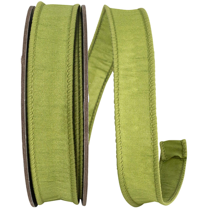 1" Moss Green Ribbon, Wired RIbbon, CHristmas RIbbon, Olive Green RIbbon, Green Grass Ribbon, Christmas Tree Ribbon, Dupioni Ribbon