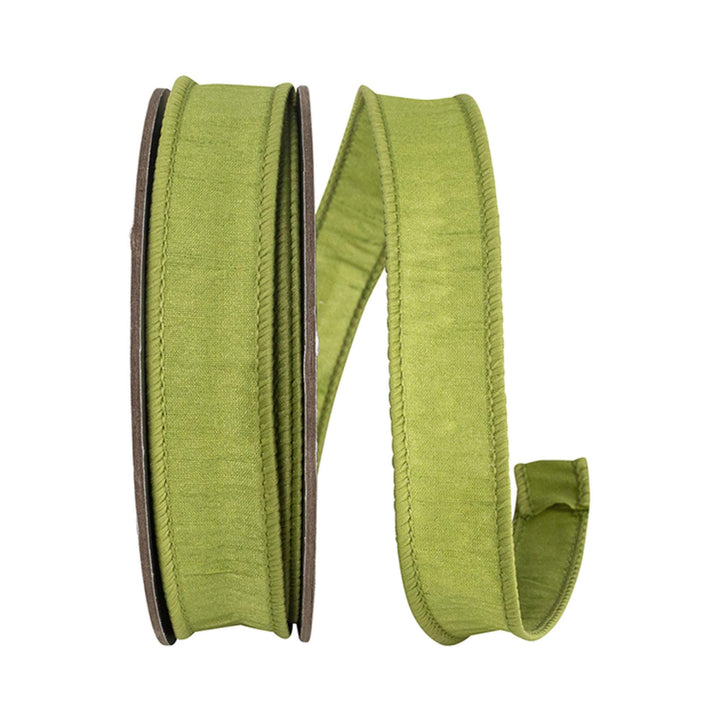 1" Moss Green Ribbon, Wired RIbbon, CHristmas RIbbon, Olive Green RIbbon, Green Grass Ribbon, Christmas Tree Ribbon, Dupioni Ribbon
