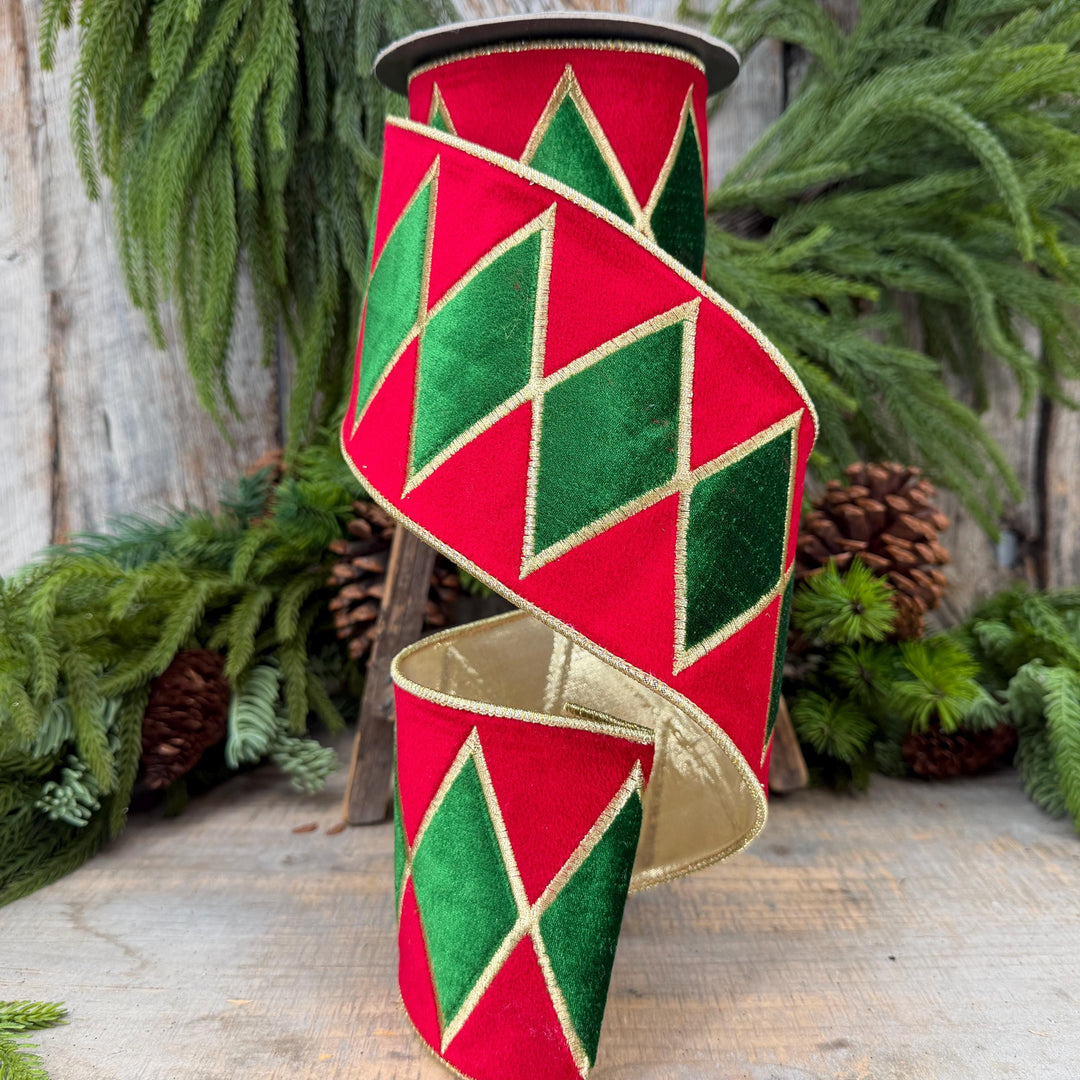 4" Velvet Drum Ribbon, Christmas Drummer Boy Ribbon, Nutcracker Ribbon