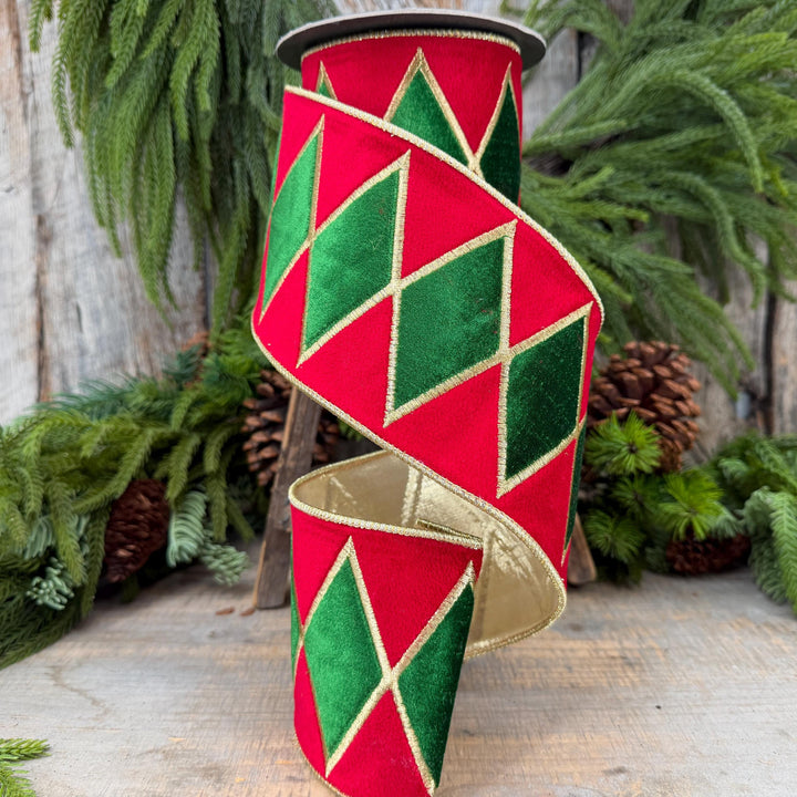 4" Velvet Drum Ribbon, Christmas Drummer Boy Ribbon, Nutcracker Ribbon