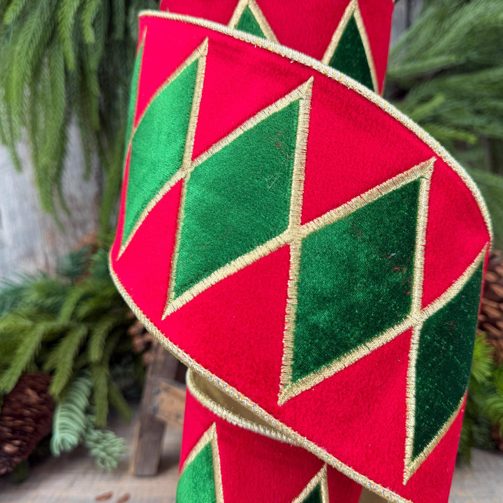 4" Velvet Drum Ribbon, Christmas Drummer Boy Ribbon, Nutcracker Ribbon